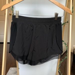 Black running shorts